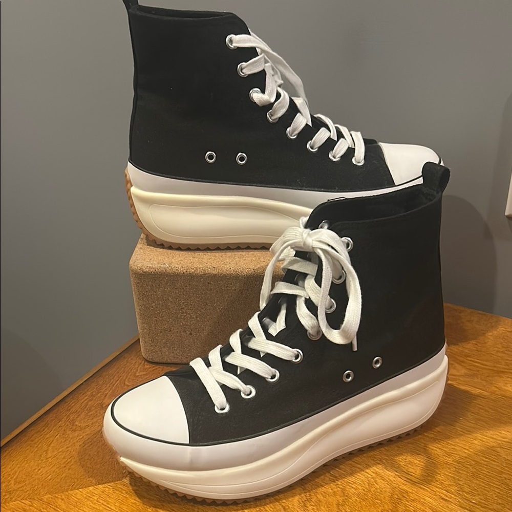 Madden Girl Black and White Sneakers Classic Style